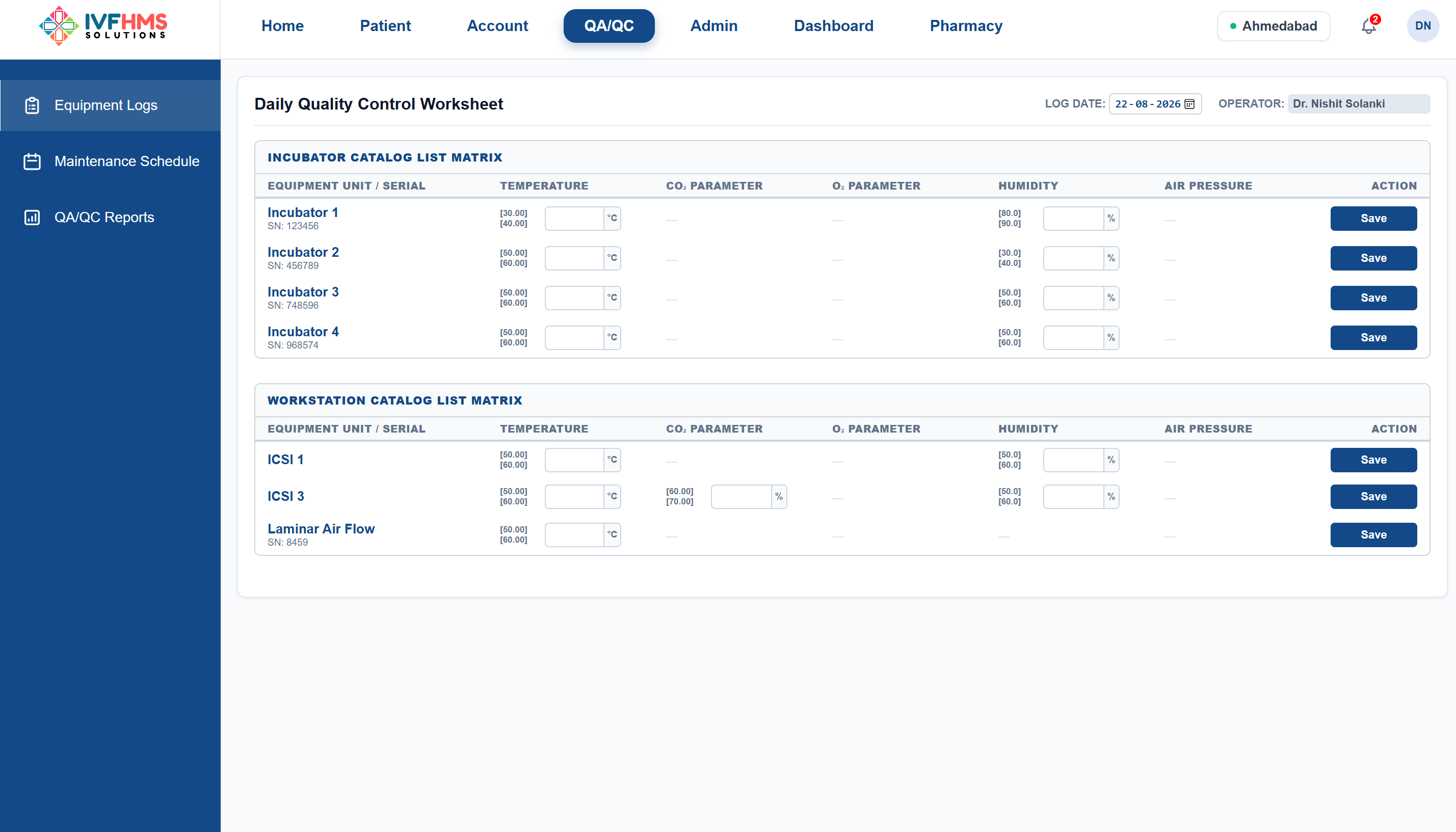 Patient Mangement Interface
